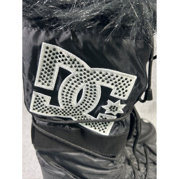 DC Chalet RARE  FAUX FUR SNOW BOOTS Black SIZE Large US Size 9 Great Condition - Picture 15 of 16